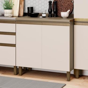 Imagem de Balcão 80cm 2 Portas Com Tampo Alice Duna/cristal