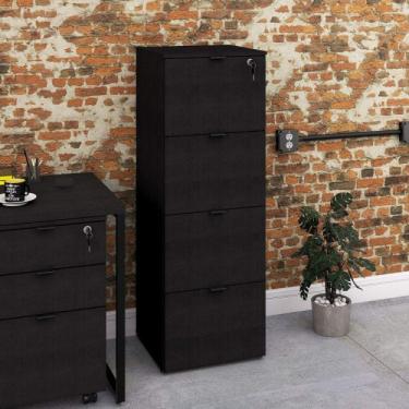 Imagem de Arquivo 4 Gavetas para Pastas Suspensas Kuaq40 Kuadra Espresso Móveis Preto Onix