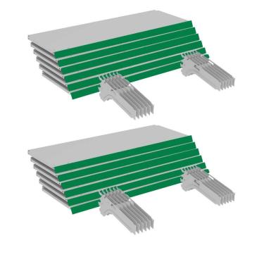 Imagem de Kit 12 Bandejas Gondola FIT 40 Branco 12X 25x90 Pe Verde