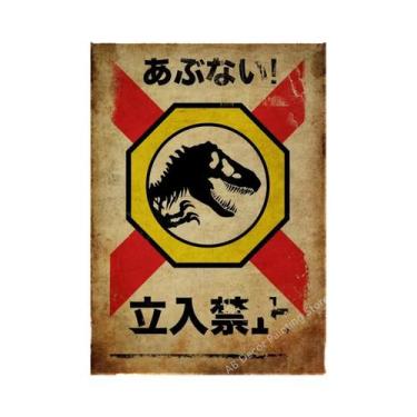 Imagem de Placa De Advertência Vintage De Dinossauro, Pôster Retrô, Arte Estétic
