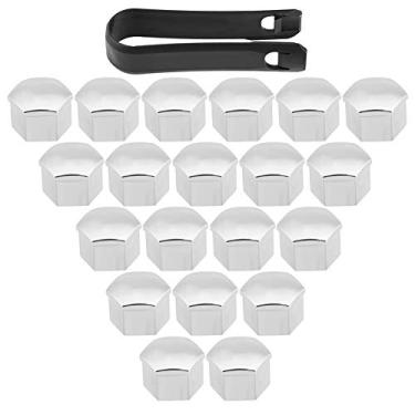Imagem de HUIOP Capas de Cubo de Roda Com Tampa Porca Roda, Tampa Parafuso Pneu Carro 17 Mm 20 Peças Prata Universal, Traga Porcas Antigas Volta à Vida, Escondendo