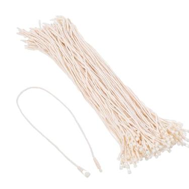 Imagem de 200 peças de fixadores de fio de algodão de 7,8 polegadas de espessura, prendedores de cordão de pendurar corda de pendurar com trava de pressão de plástico, forte resistência à tração para etiquetas