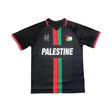 Imagem de Camisa De Futebol Com Estampa Da Bandeira Da Palestina, Gola Redonda, 