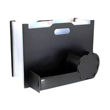 Imagem de Organizador de Folhas A4 Pasta Arquivo 13 e 24 Divisórias Pasta Sanfonada para Escritório, Casa e Escola, Facilita Classificação de Documentos(PRETO,24 DIVISÓRIAS COM PORTA TRECO)