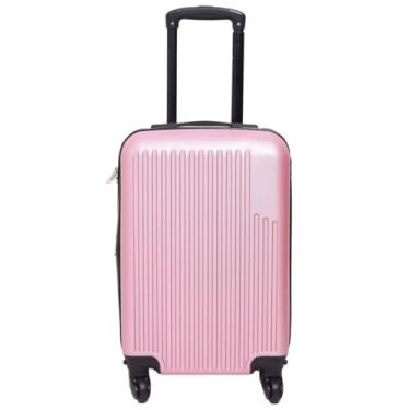 Imagem de Mala de Bordo Pequena 10kg ABS Casca Dura, Rodas Giratórias 360°, Cadeado Fixo, Bagagem de Mão Aprovada ANAC(Rose)
