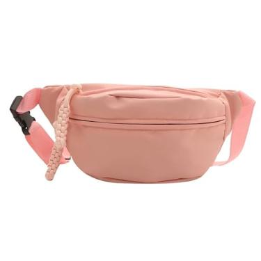 Imagem de Bolsa crossboby em forma de crescente bolsa feminina de nylon elástica bolsa transversal espaçosa bolsa jiaozi, rosa, Casual