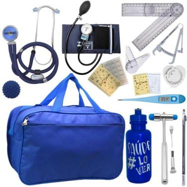 Imagem de Kit Bolsa Fisioterapia Acadêmico Martelo Buck Goniômetro Fita Imc - In