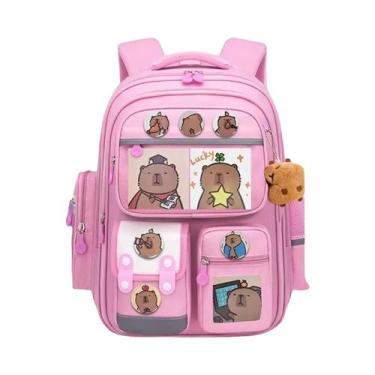 Imagem de Mochila Escolar Grande Capacidade Impermeável Com Design De Capivara, 