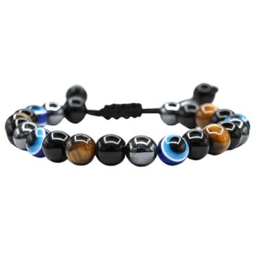 Imagem de Pulseira de humor de pedra preciosa deslumbrante - conjunto de pulseiras de pedra vulcânica, um presente que ajuda a acalmar, aliviar a ansiedade e reduzir o estresse, one size, Resina, labradorita