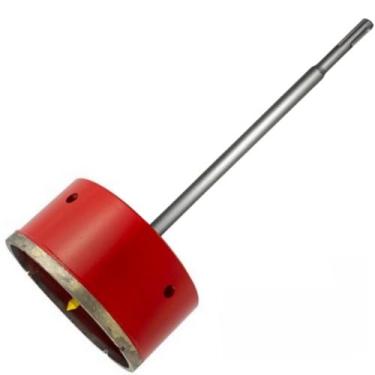 Imagem de Serra Copo Diamantada 110mm Com Haste SDS Perfurar Porcelanato Concret