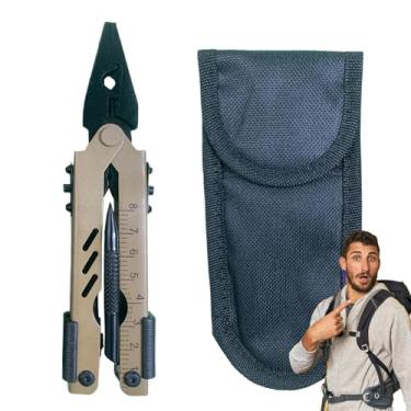Imagem de Multiferramenta leve, alicate multiferramenta | Alicate multiferramenta ferramenta de crimpagem abridor de garrafas,Chave de fenda multifuncional para acampamento ao ar livre, descascador de fios para