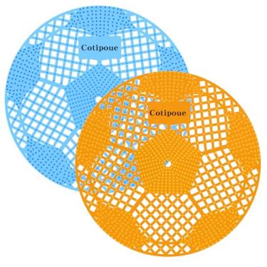 Imagem de Desodorizador para telas de mictório, pacote com 36, tela de mictório à prova de respingos, controle de odor para banheiros em bares, escolas, hotéis (pacote com 18 oceanos e 18 unidades laranja)
