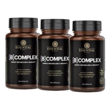 Imagem de Kit 3x B Complex Vitaminas do Complexo B + Magnésio - 120 Caps cada - Essential Nutrition-Unissex