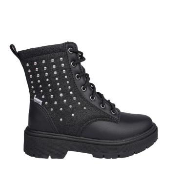 Imagem de Bota Infantil Feminina Pampili Coturno Glitter Preta - 6810-Feminino