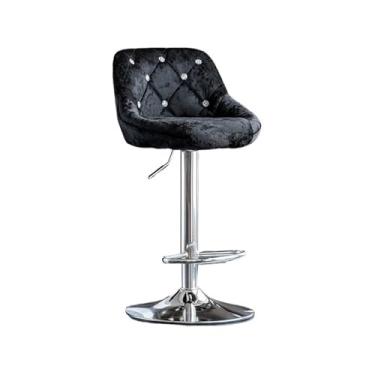 Imagem de Balcão de cozinha, encosto simples, banco alto, 60 a 80 cm, giratório, para uso doméstico, cadeira de cozinha, leve, luxuosa, moderna, cadeira de bar, cadeiras de bar (preto)