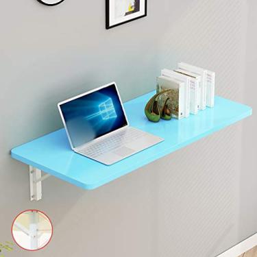 Imagem de Mesa flutuante dobrável montada na parede, mesa de computador multifuncional de madeira, para mesa de jantar, escrivaninha, cozinha, lavanderia, escritório em casa, 5 cores, com suporte e parafusos