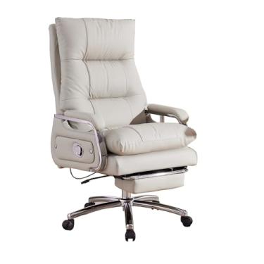 Imagem de x3anggyt5 Cadeira de escritório de couro premium ajustável para estudo em casa e espaço de trabalho cadeira executiva confortável