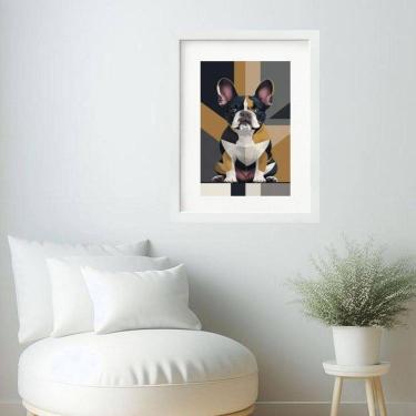 Imagem de Quadro Arte Geométrica Bulldog Francês- 60X48Cm