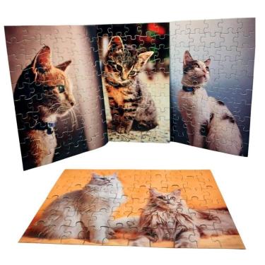 Imagem de Combo 4 Quebra-Cabeças Gatinhos Fofos Catlover 40 Peças