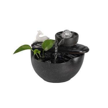Imagem de Fonte de mesa de cerâmica interna pequena enfeite de fonte de água chinês com bola Feng Shui decoração de casa