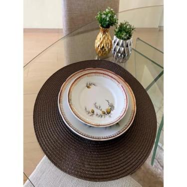 Imagem de KIT 6 PS JOGO AMERICANO SOUSPLAT REDONDO 38cm(Café)