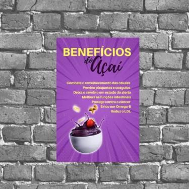 Imagem de Placa Decorativa Benefícios Do Açaí 18X27Cm