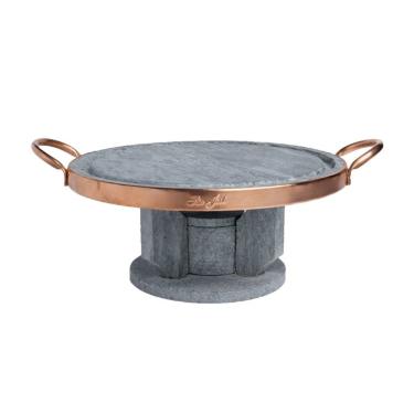 Imagem de Pedra Para Carne e Réchaud Fogareiro em Pedra Sabão 31x10cm