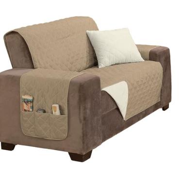 Imagem de Capa Protetora de Sofá Padrão 2 Lugares Manu Matelado Dupla Face, em 3 cores disponíveis (Cinza e Preto)