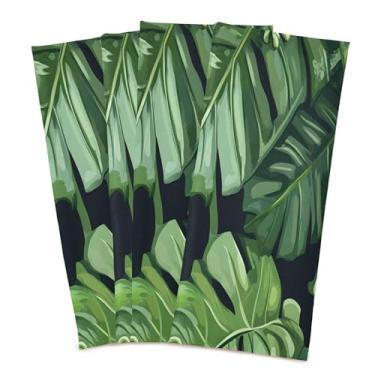 Imagem de xigua Conjunto de 4 panos de prato de cozinha Green Chameleons, macios e altamente absorventes de secagem rápida para limpeza de pratos e limpeza manual, 71 x 45 cm