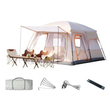 Imagem de Barraca de Camping Grande Pessoas Familiar Lux Impermeável com Varanda e Proteção Solar UV50+(Caqui,220 * 220 cm 3-6 Pessoas)