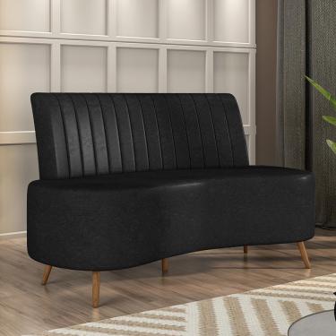Imagem de Sofá Living Decorativo 2 Lugares 1,60M Katara Preto Corino G33 - Gran Belo