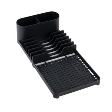 Imagem de Escorredor de Louça Multiuso com Porta Talheres Pratos e Copos Moderno com Dreno Organizador Mantenha A Cozinha Limpa E Higienizada Economize Espaço(Preto)