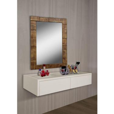 Imagem de Penteadeira Aparador Suspenso Para Maquiagem Quarto Off White Laca