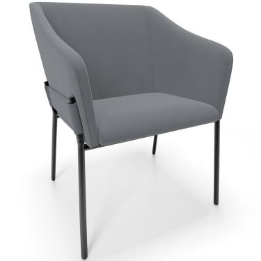 Imagem de Cadeira Para Sala De Jantar Estar Living Olívia L02 Suede Cinza - Lyam Decor