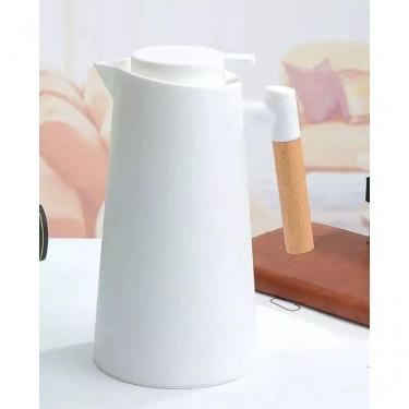 Imagem de Garrafa Termica Cafeclick Com Cabo De Madeira 1 Litro Branca