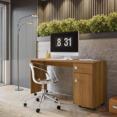 Imagem de Escrivaninha Home Office Estudo Malta 1 Porta E Gaveteiro - Freijo