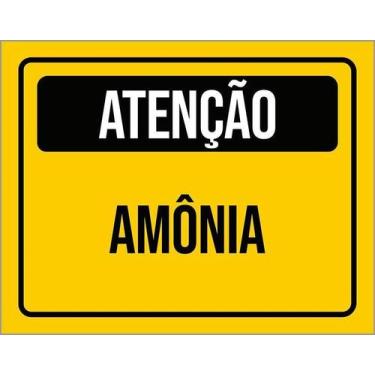 Imagem de Kit 10 Placa Acm De Atenção Cuidado Amônia 18X23 - Sinalizo