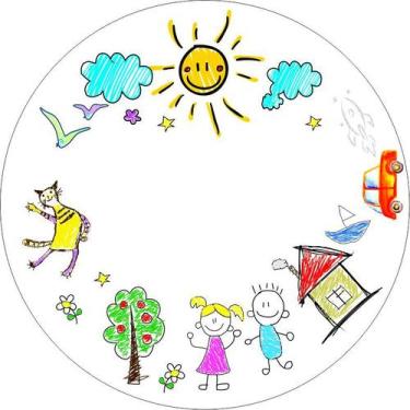 Imagem de Painel de Lona Redondo Brincadeira de Criança - Fabrika De Festa, 150x