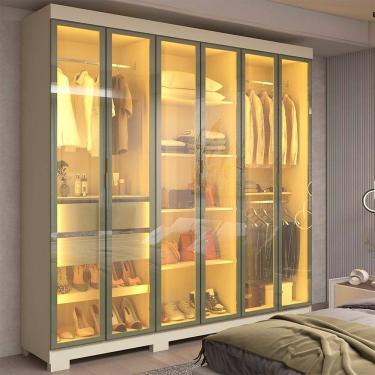 Imagem de Guarda-roupa Casal com 6 Portas Reflecta com Pés 100% Mdf Império Off White