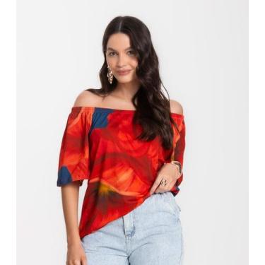 Imagem de Blusa Feminina Ciganinha Infinita Cor Vermelho, P, Vermelho