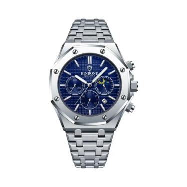 Imagem de Relógio De Quartzo Masculino De Luxo Em Aço Inoxidável 30M À Prova d'Á