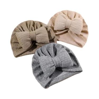 Imagem de Chapéus De Malha Com Laço Para Bebês Meninas E Meninos, Toucas Turbant