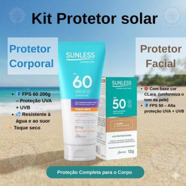 Imagem de kit Protetor Solar Facial Bastão Clara + Protetor Solar Corporal FPS 6