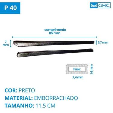 Imagem de 02 Par Ponteira Haste Silicone Acetato - Emborrachada P 40 - Ghc Acess