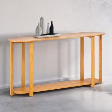 Imagem de Aparador para Sala de Estar Ocre com Vidro 140cm Madeira Maciça Yescas