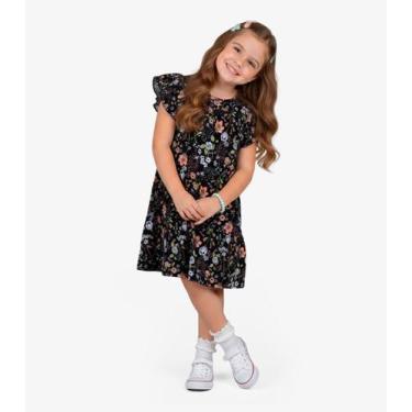 Imagem de Vestido Infantil Com Manga Godê Select Laranja, 6, Laranja