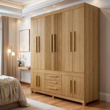 Imagem de Guarda Roupa Casal 10 Portas 3 Gavetas 100% Mdf Lucca - Valdemóveis
