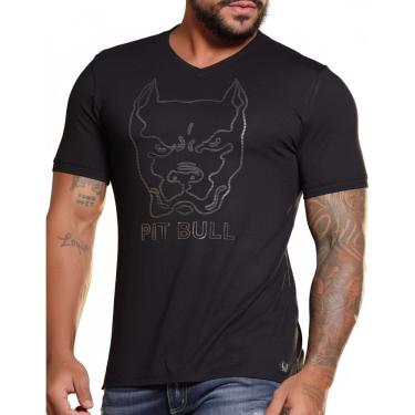 Imagem de Camiseta Slim Gola V Casual e Estilosa com Estampa Pit Bull Jeans 86700