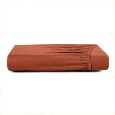 Imagem de Lençol Com Elástico Altenburg Solteiro King Malha Fio Penteado Laranja Autumn