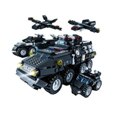 Imagem de Conjunto De Blocos De Montar Militares 6 Em 1 Para Meninos: Carro De P